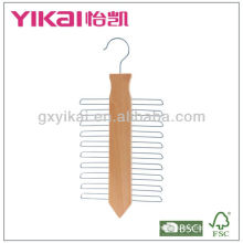 home use 20 holes wooden tie hanger